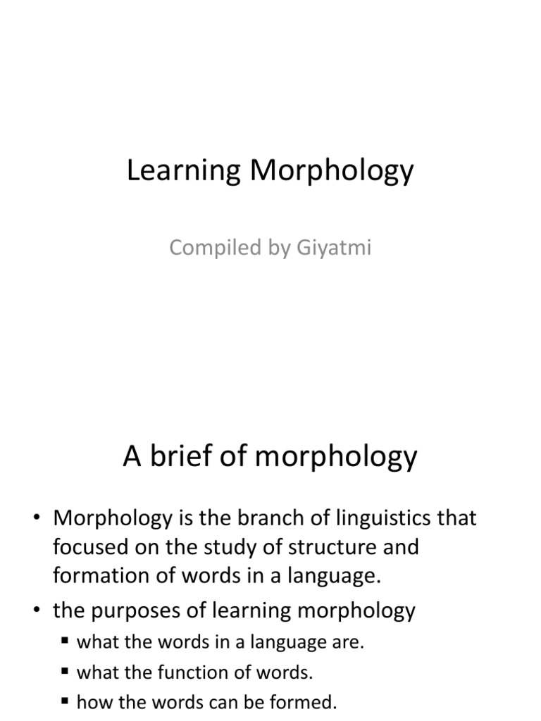 Learning Morphology For Efl | PDF | Career & Growth | Language Arts ...
