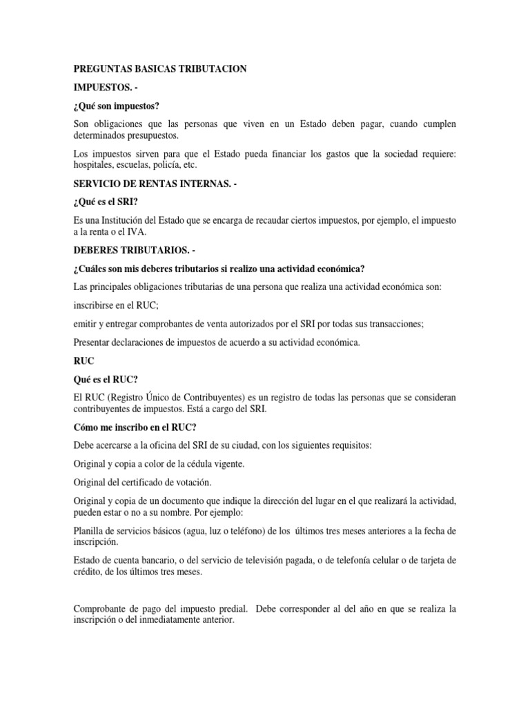 Preguntas Basicas Tributacion Herencia Impuesto Sobre La Renta