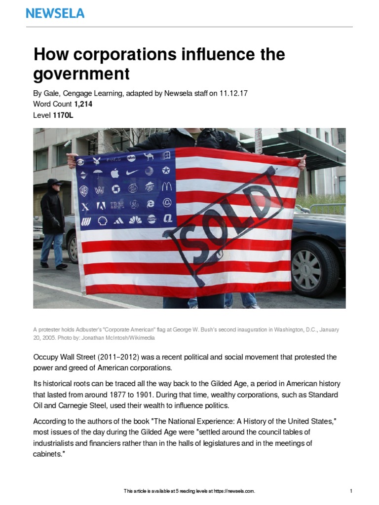 Corporate Influence on Government | PDF | United States Environmental ...