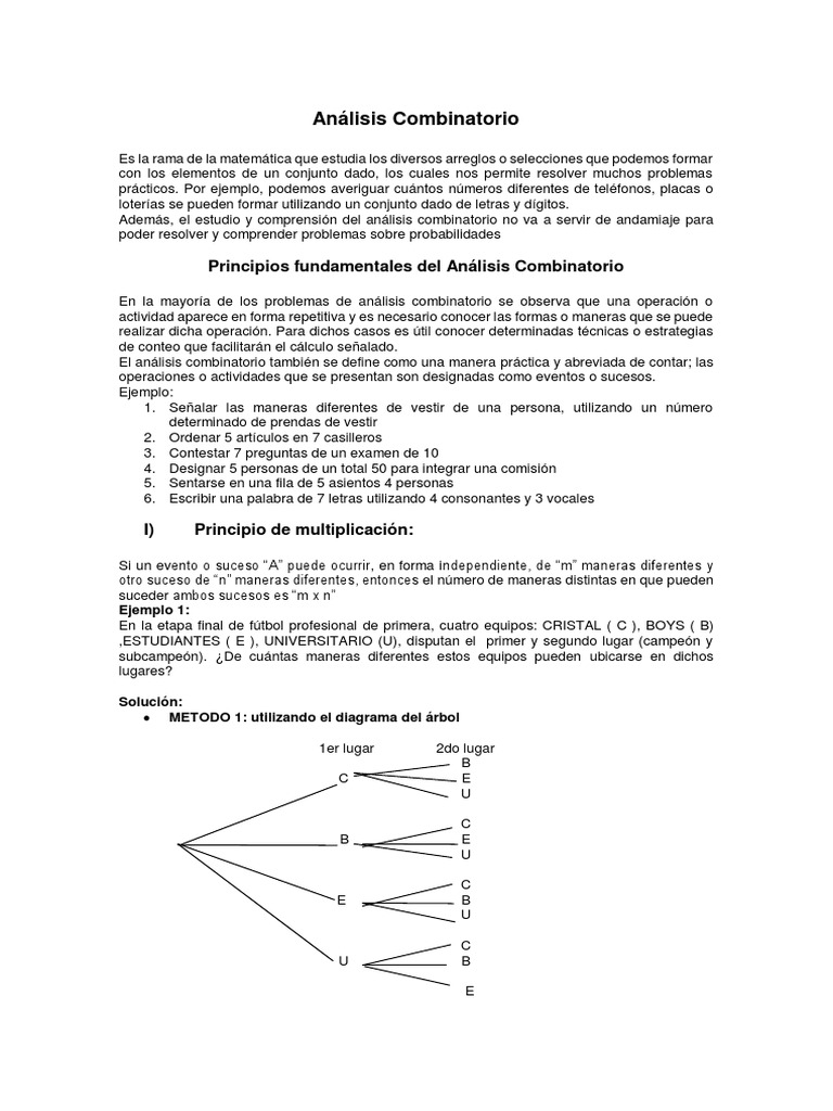 Fundamentos del Análisis Combinatorio | PDF | Combinatoria | Permutación