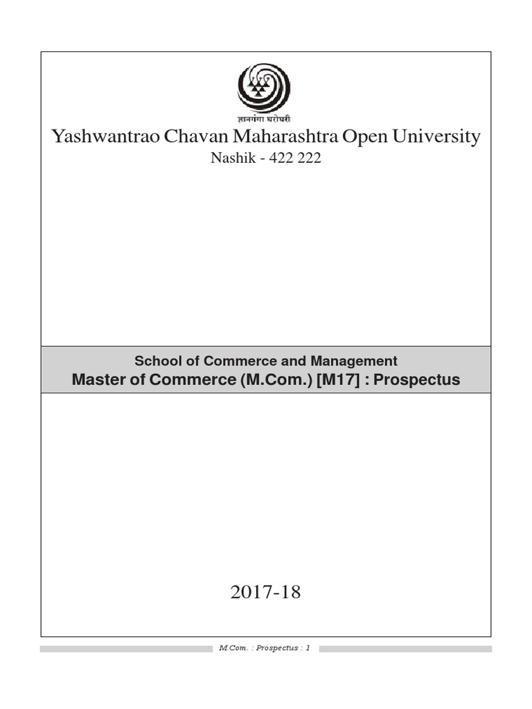 Yashwantrao Chavan Maharashtra Open University: Nashik - 422 222 | PDF ...
