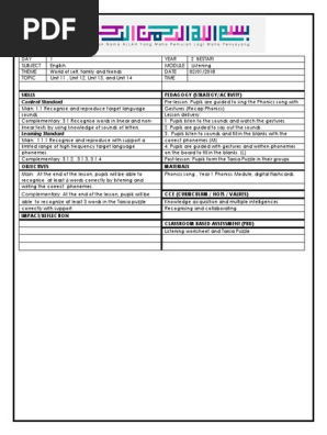 Year 2 Phonics Lesson Plan