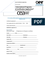 AEE International Programs: General Certification Application