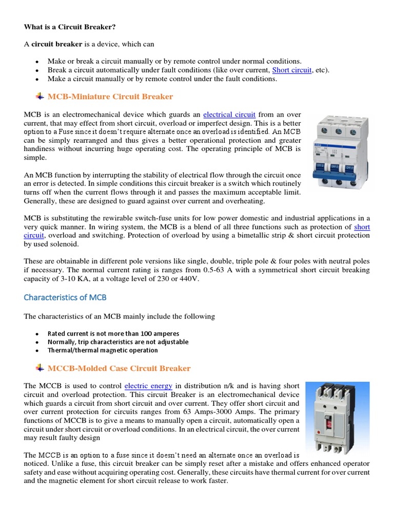 An InDepth Look at Various Types of Circuit Breakers, Their Uses, and