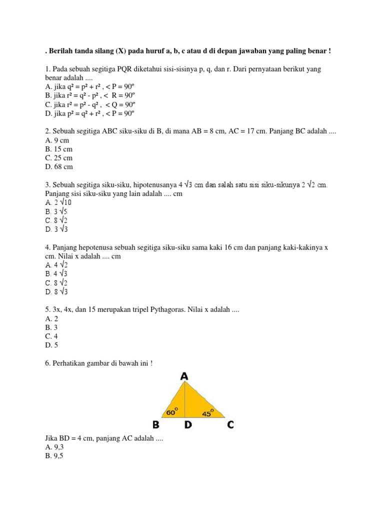 Kumpulan Soal Phytagoras Docx