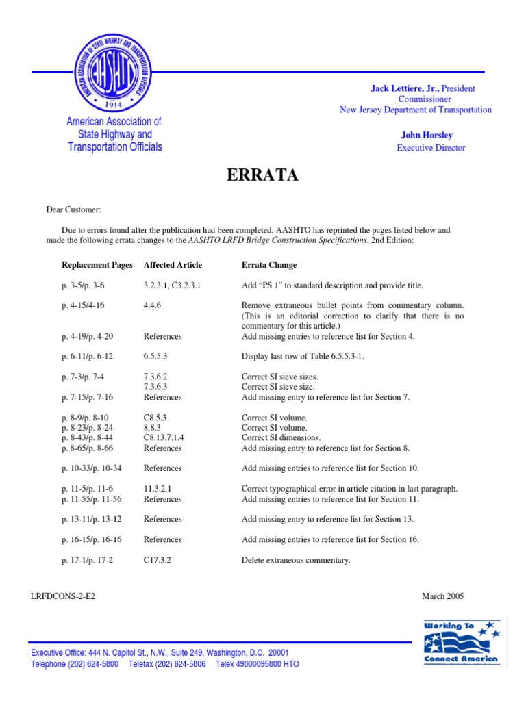 AASHTO LRFD Bridge Errata Update | PDF | Deep Foundation | Concrete