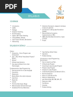 Core Java Syllabus: Coverage