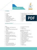 Core Java Syllabus: Coverage