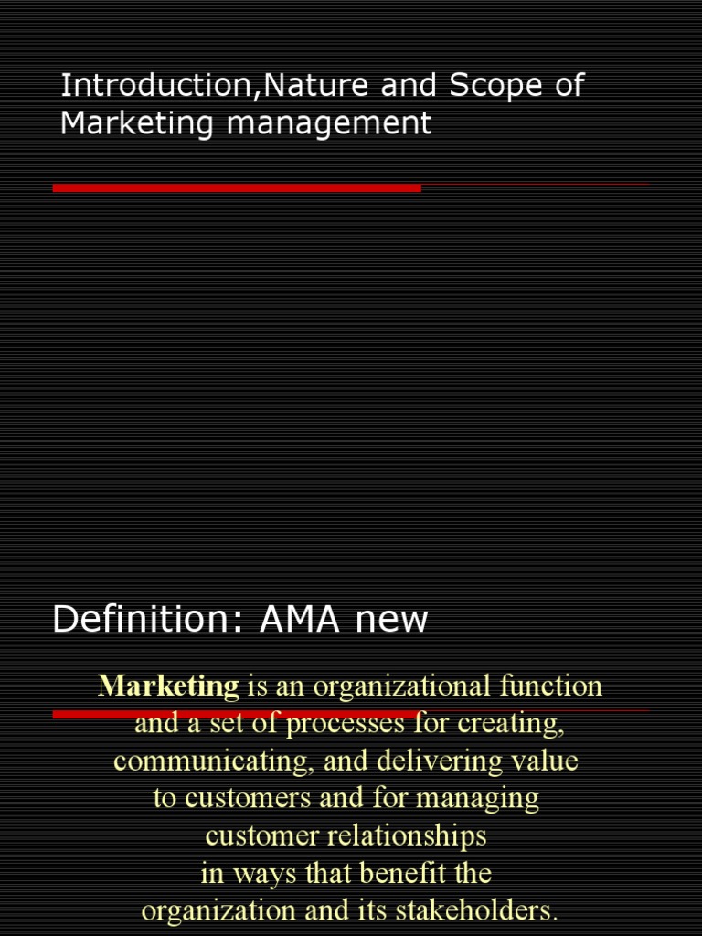 Introduction, Nature and Scope of Marketing Management | PDF ...