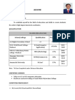 Easwar Resume New Format Edu