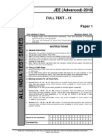 Aits 2018 Full Test 9 Paper 1 Adv PDF