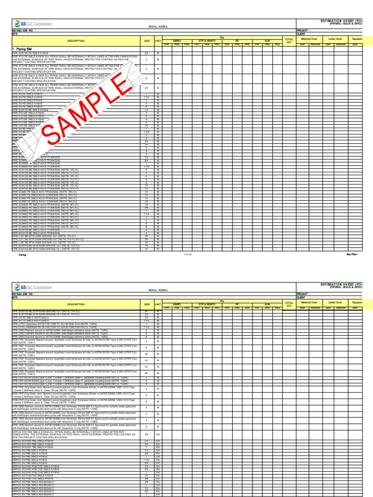 07 Piping BOQ | PDF | Pipe (Fluid Conveyance) | Fibre Reinforced Plastic