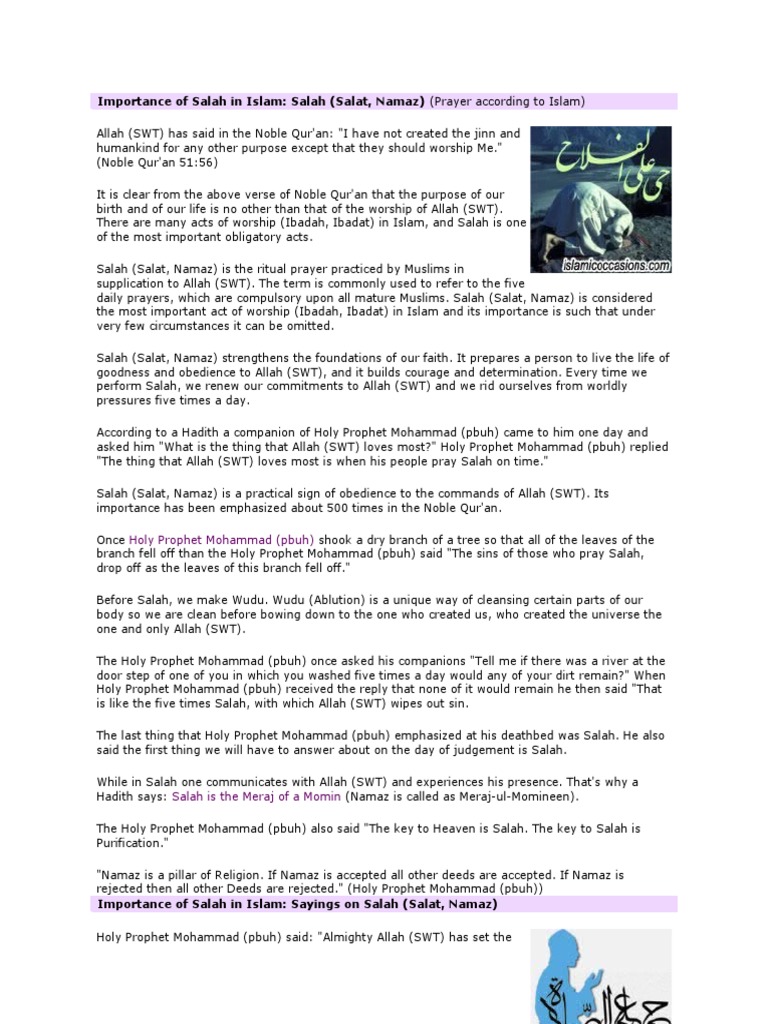 Importance of Salah in Islam | PDF | Quran | Islam