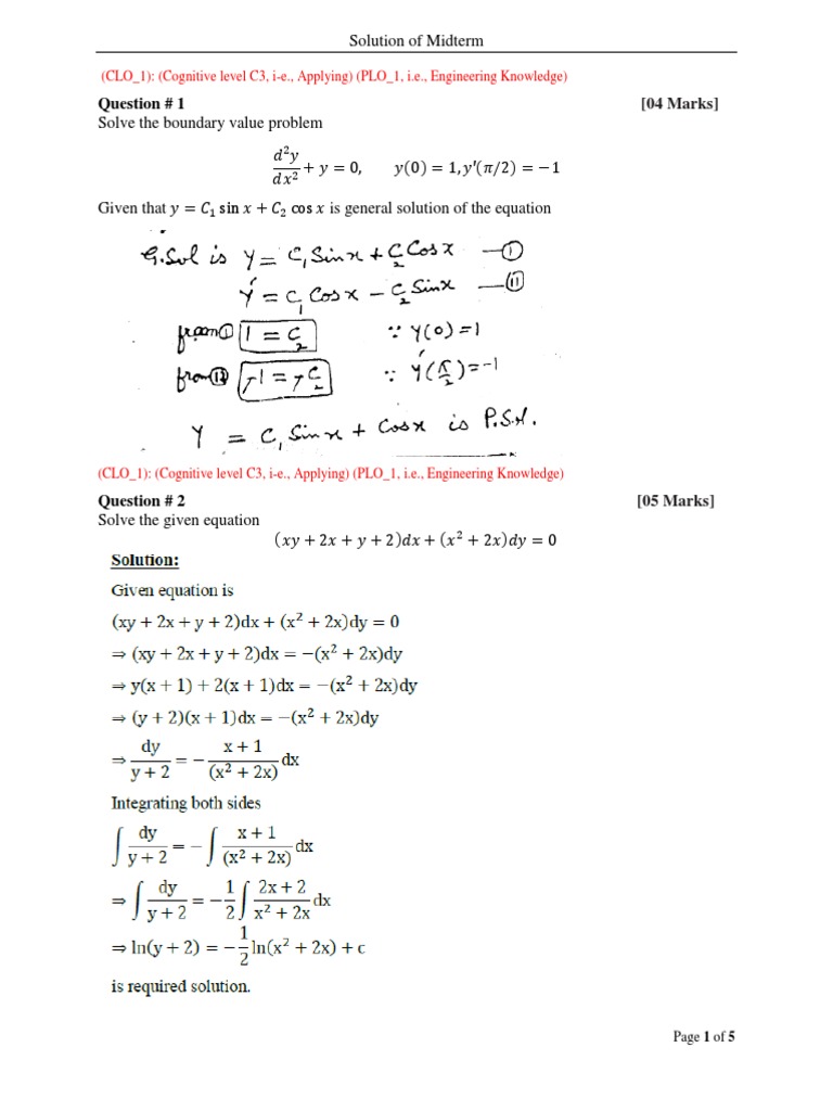 Differential Equation Numerical Solution