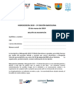 3º Hidrogeodía 2019 - Boletín de inscripción