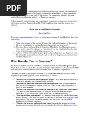 word project charter example pdf