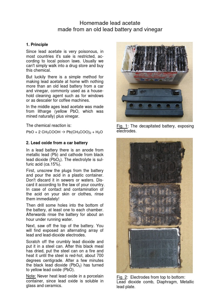 Homemade Lead Acetate PDF Lead Sets Of Chemical Elements