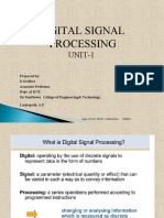 DSP Fundamentals: Digital Signal Processing Unit 1