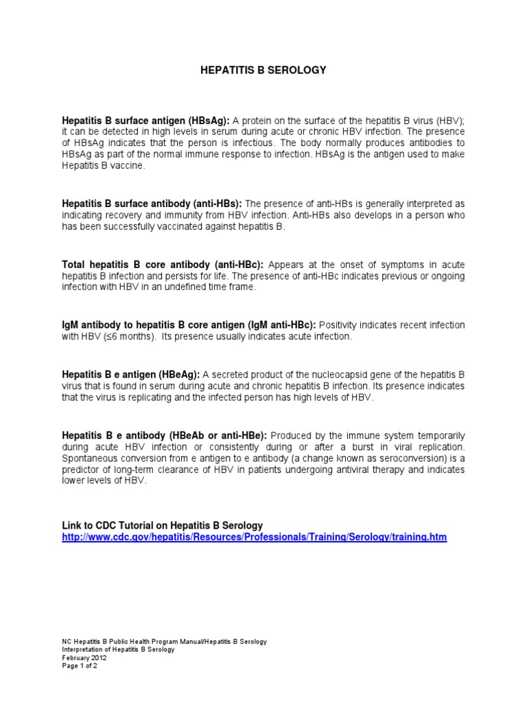 Hepatitis B Serology Hepatitis B Hepatitis