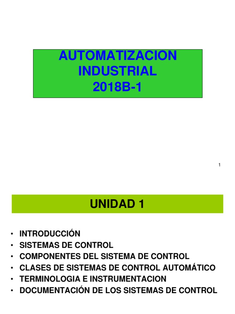 AUTOMATIZACION | PDF | Automatización | Sistema de control