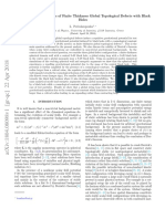 Gravitational Interactions of Finite Thickness Global Topological Defects with Black Holes