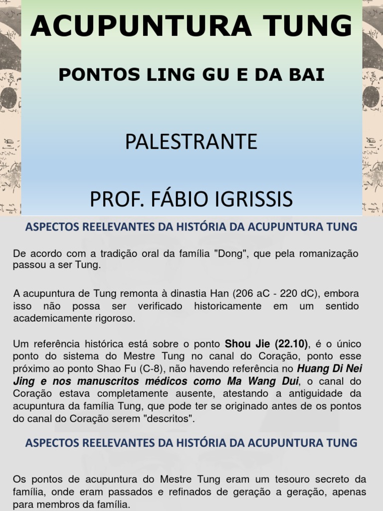 Pontos Ling Gu e Da Bai - Fábio Igrissis | PDF | Acupuntura | China