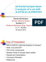 40% Offset Frontal Bumper Beam Crash Test Analysis of A Car With Ansys Ls-Dyna & Ls-Prepost