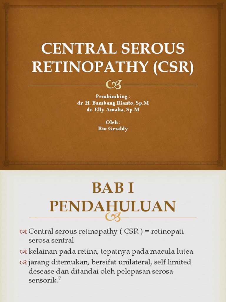 Central Serous Retinopathy (CSR) | PDF