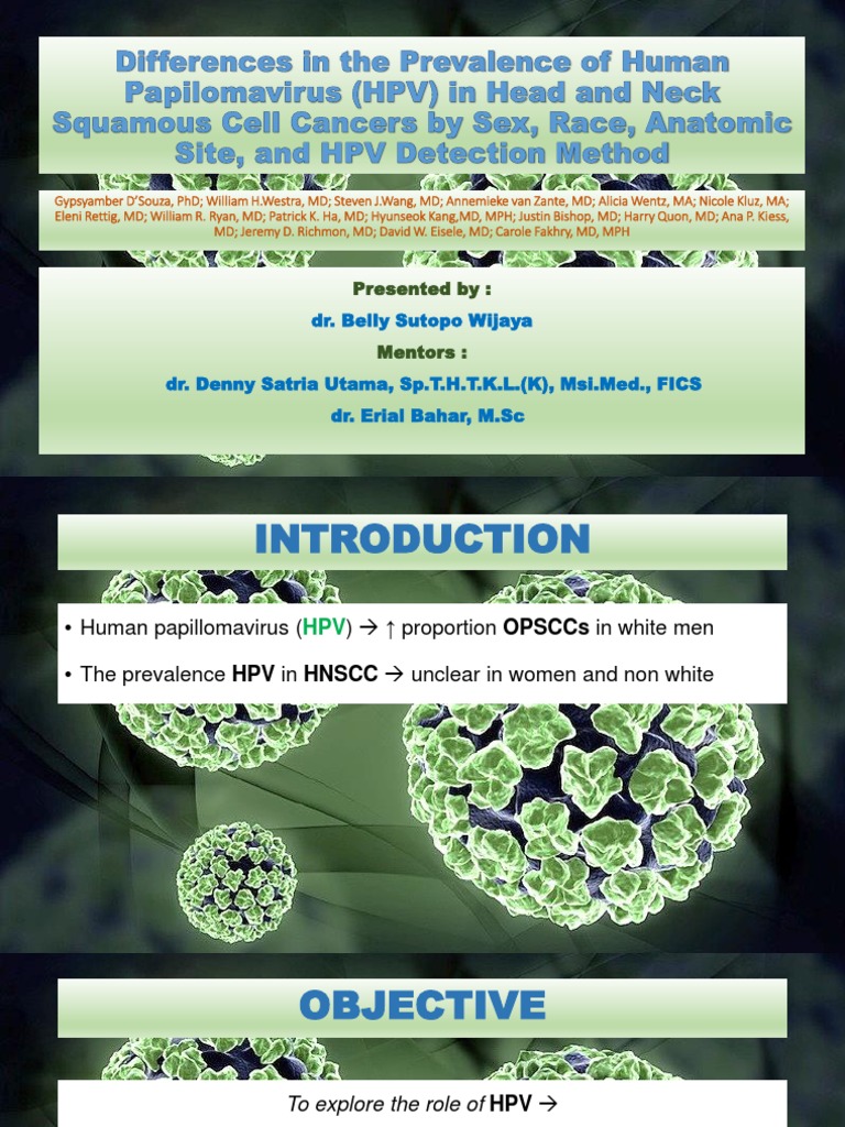 HPV Prevalence in HNSCC by Demographics | PDF | Head And Neck Cancer ...