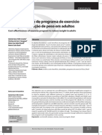 Custo Benefício de Programa de Exercício Físico para Redução de Peso em Adultos. Revista Brasileira de Atividade Física e