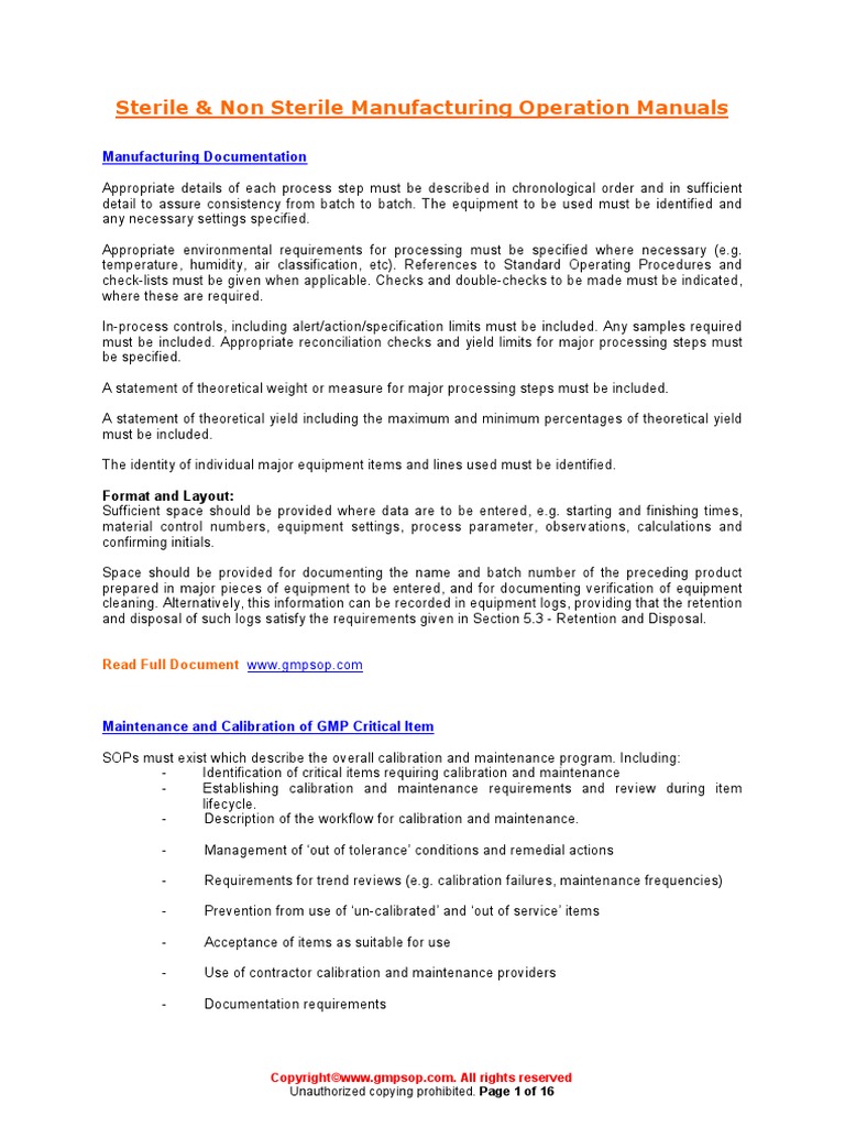 Sterile and Non Sterile PDF Sterilization (Microbiology) Calibration