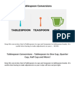 Tablespoon Conversions: Tablespoon Conversions - Tablespoon To One Cup, Quarter Cup, Half Cup and More!