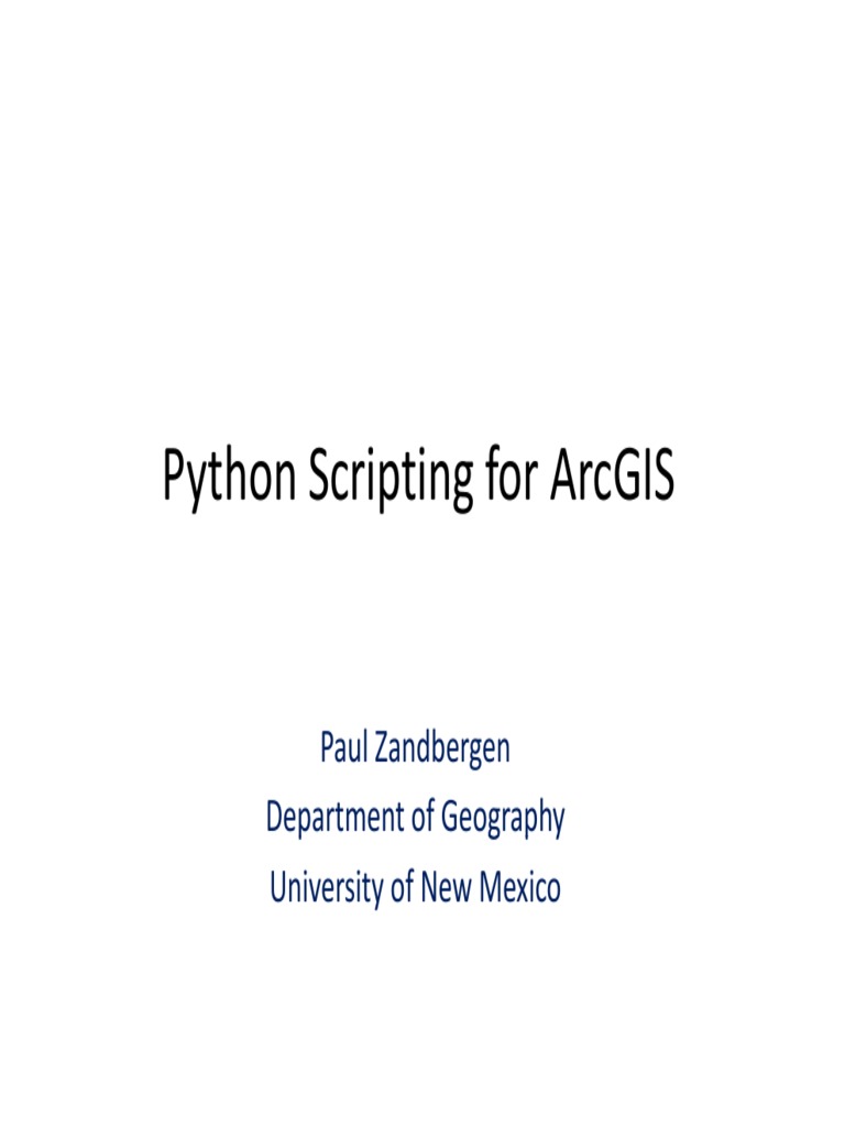 Python Scripting For ArcGIS PDF | PDF