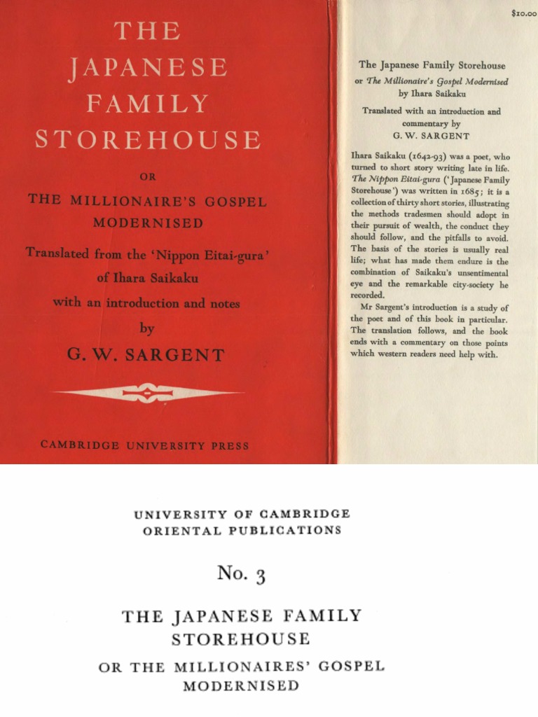 1959 Saikaku Thejapanesefamilystorehouse Poetry