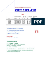 SD Tours & Travels vehicle rental rates in Jabalpur