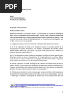Carta Bancada Alternativa para el presidente Iván Duque