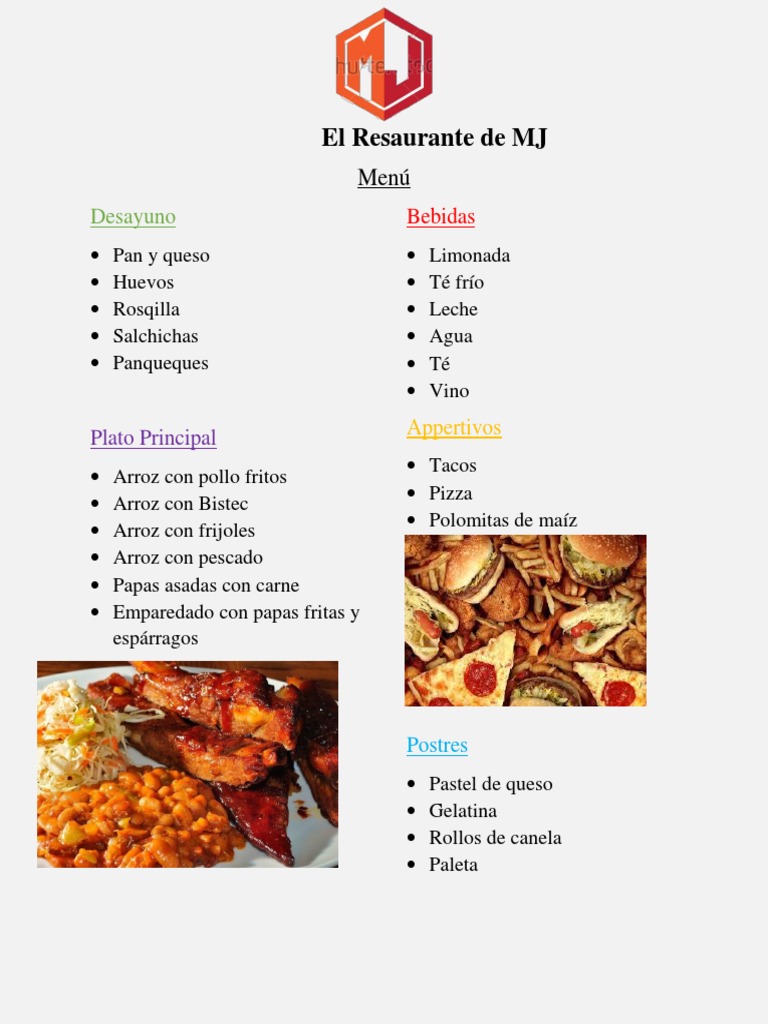 Spanish Menu | PDF