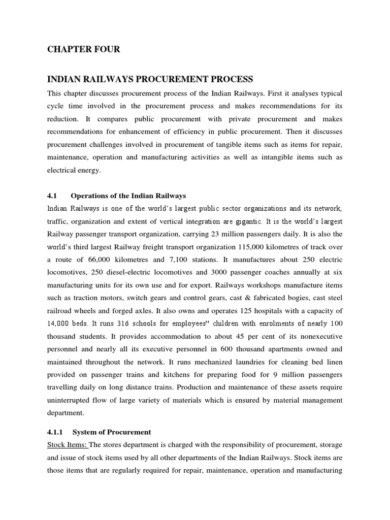 Indian Railways Procurement Process Overview | PDF | Procurement ...