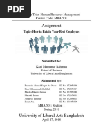 MBA-501 HRM Assignment On How To Retain Your Best Employees