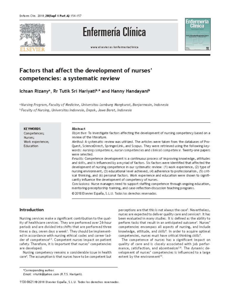 Factors That Affect The Development of Nurses' Competencies PDF | PDF ...