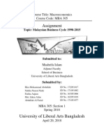 MBA 305 Assignment On Malaysian Business Cycle 1990 2015 PDF