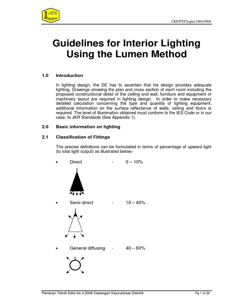 JKR Guidelines for Interior Lighting | PDF | Incandescent Light Bulb ...