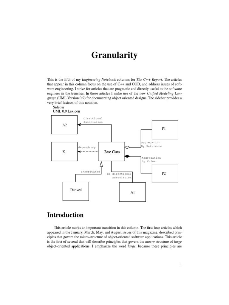 Granularity: Engineering Notebook The C++ Report | PDF