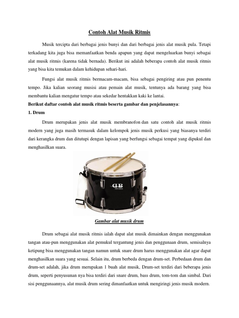 Contoh Alat Musik Ritmis