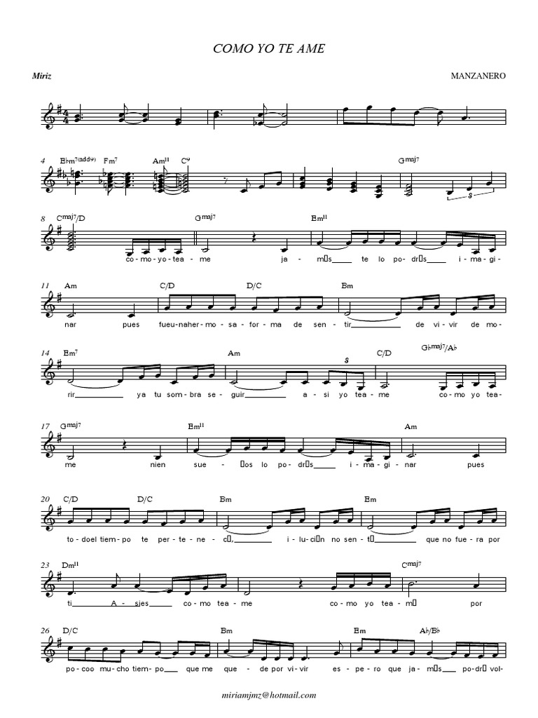 Como Yo Te Ame Voz Pdf