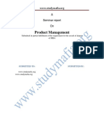 MBA Product Management PDF Report