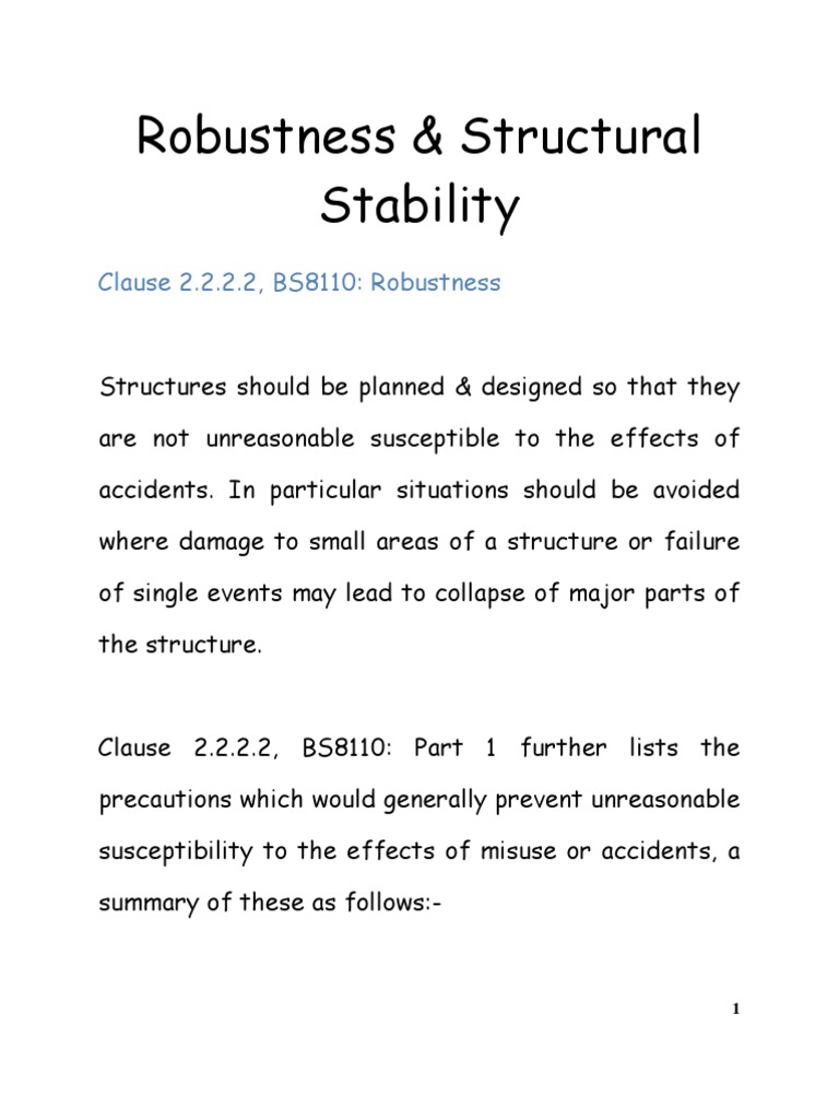 Robustness Lecture Notes | PDF | Beam (Structure) | Column