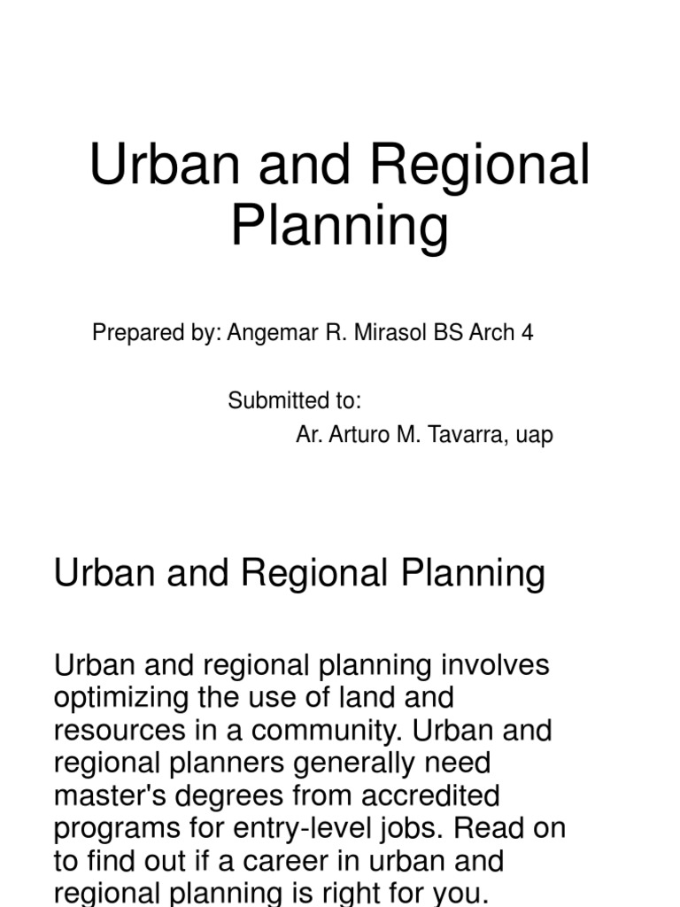 Urban and Regional Planning | PDF