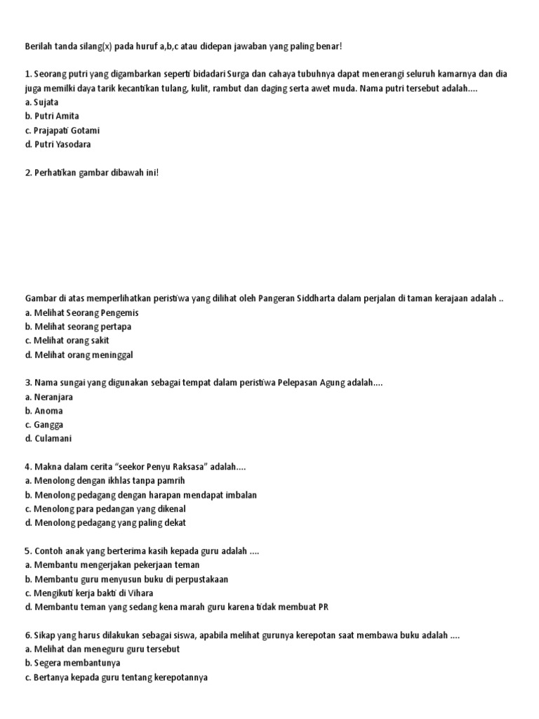 Soal Agama Buddha