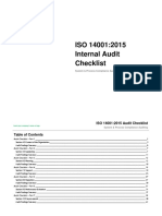ISO 14001 2015 Internal Audit Checklist Sample
